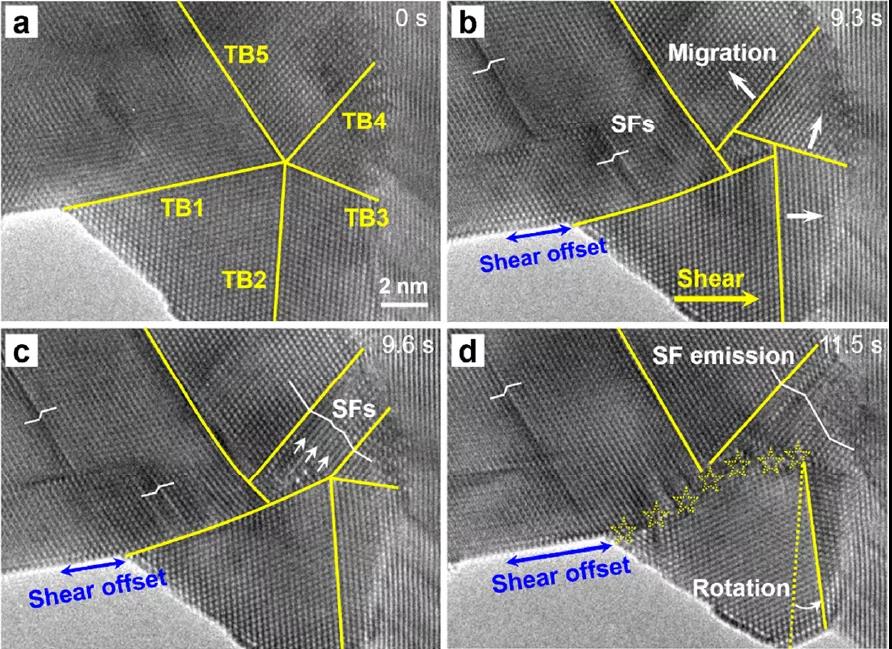 浙江大學使用原位電鏡技術揭示五重孿晶的內在變形機制(圖2) 浙江大學使用原位電鏡技術揭示五重孿晶的內在變形機制(圖2)